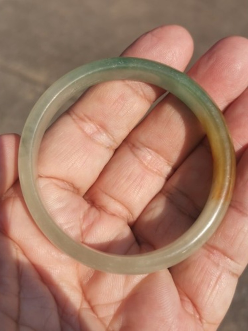 56.5 mm Natural green Jade Jadeite Round Bangle Bracelet from Burma Gift